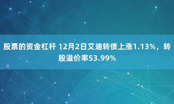 股票的资金杠杆 12月2日艾迪转债上涨1.13%，转股溢价率53.99%