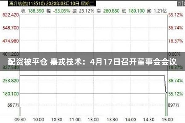 配资被平仓 嘉戎技术：4月17日召开董事会会议