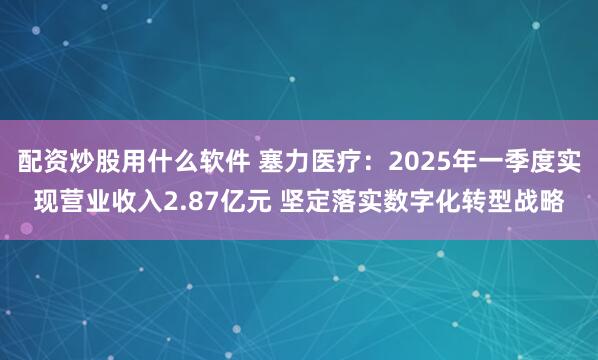 配资炒股用什么软件 塞力医疗：2025年一季度实现营业收入2.87亿元 坚定落实数字化转型战略