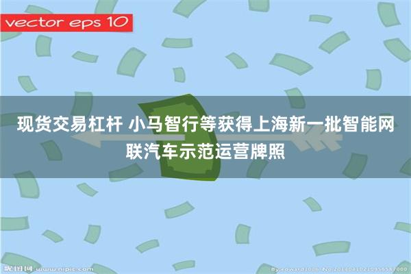 现货交易杠杆 小马智行等获得上海新一批智能网联汽车示范运营牌照